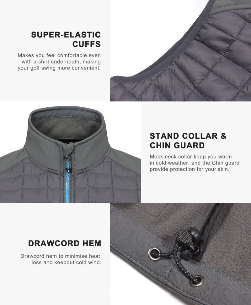 Little Donkey Andy Menâ€™s Lightweight Puffer Vest, Warm Outdoor Sleeveless Jacket for Hiking Travel Running Grey XXL - Image 2